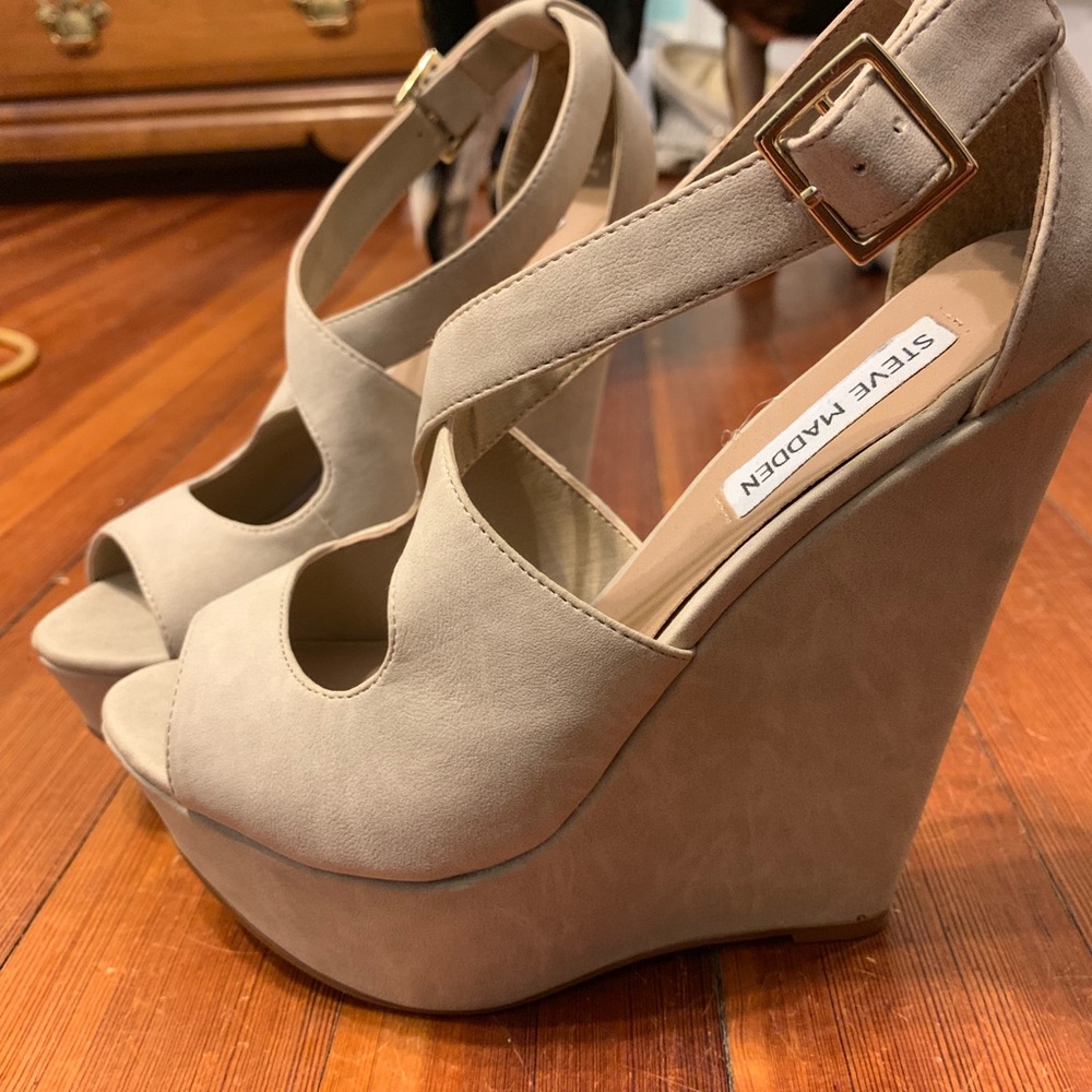 Steve Madden platform wedges.